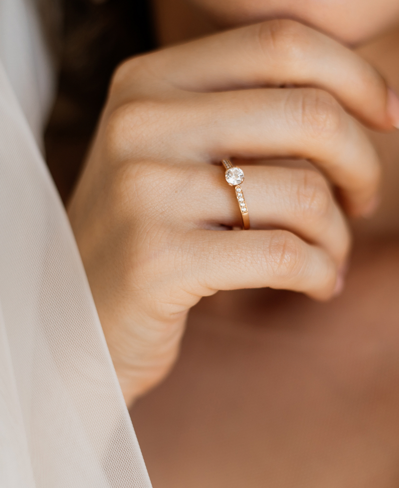 Blush Pavé Solitaire