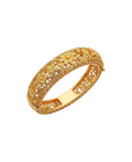 Ornate gold-tone bangle with sculpted floral and vine details