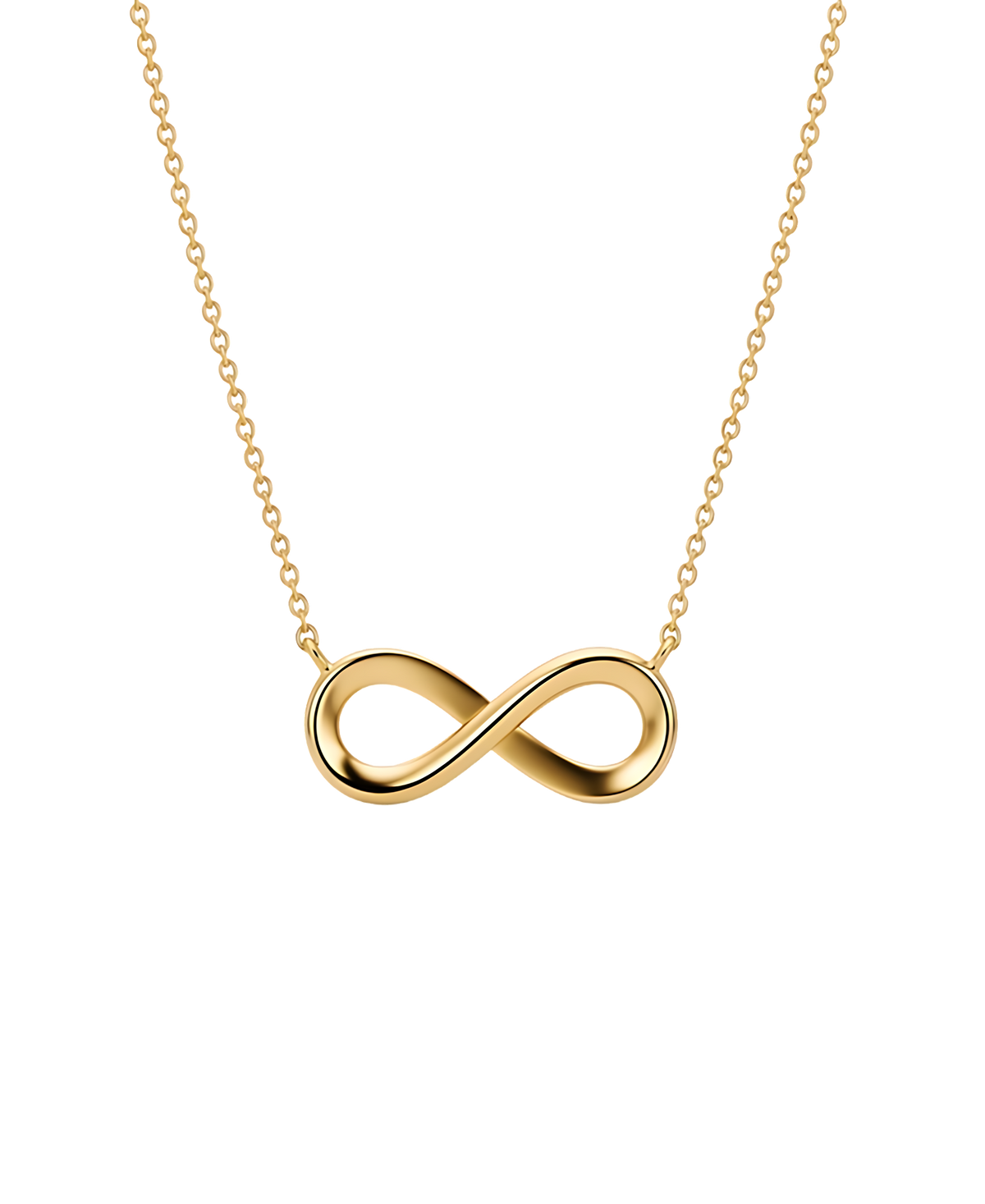 Polished gold-tone infinity pendant necklace