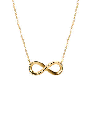 Polished gold-tone infinity pendant necklace