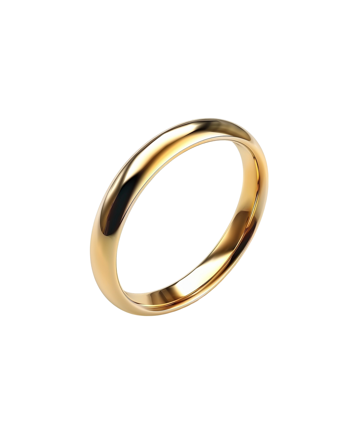 Smooth polished gold-tone band ring with a rounded profile