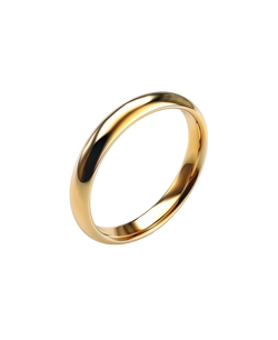 Smooth polished gold-tone band ring with a rounded profile