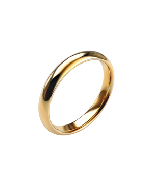 Smooth polished gold-tone band ring with a rounded profile