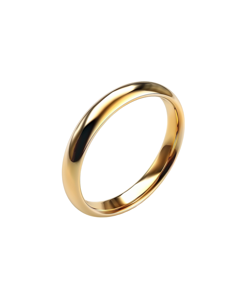Smooth polished gold-tone band ring with a rounded profile