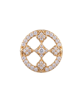 Gold-tone circular crystal pendant with clover motifs